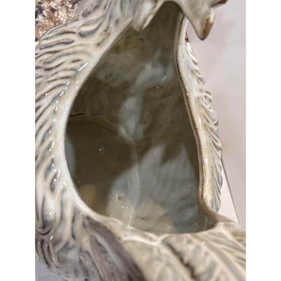 Stoneware Farmhouse Rooster Utensil Plant Holder Vase Distressed Cream & Tan - Picture 4 of 4